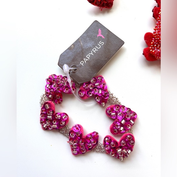 Papyrus beaded heart bracelet & ring set - Picture 5 of 5